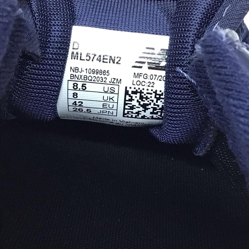 ニューバランス New Balance スニーカー スニーカー ML574EN2 タグ付き 26.5cm 26.5cm ロゴ、文字 紺 / ネイビー / X 白 / ホワイト / メンズ USED 古着 中古 10121612