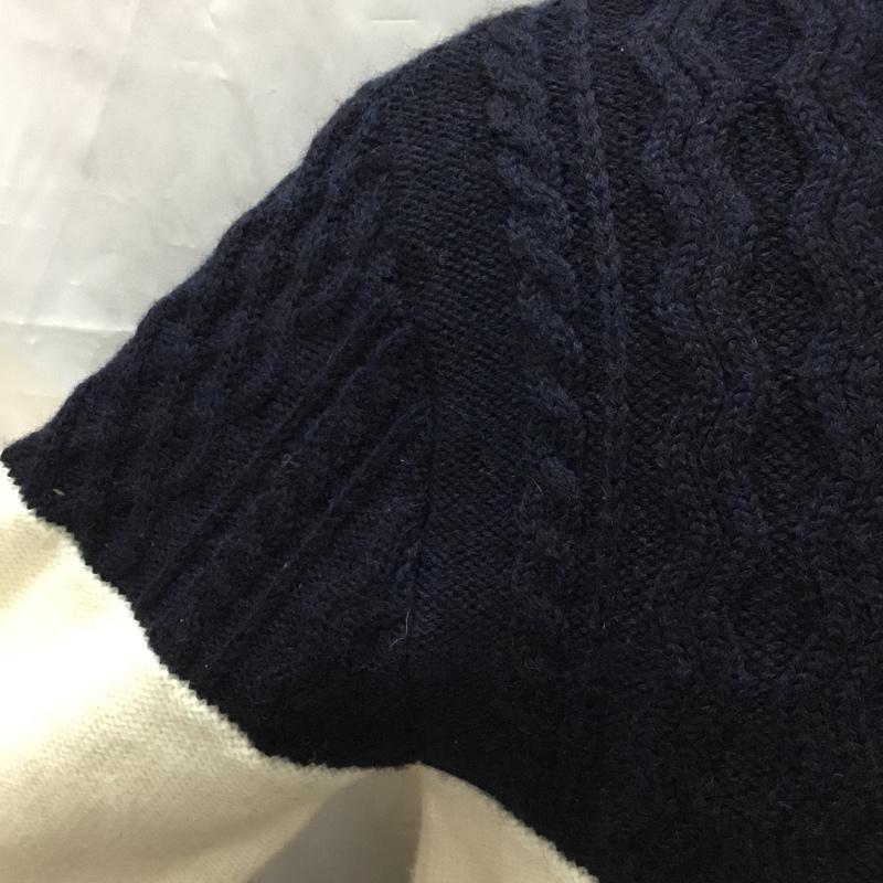 ヘッドポータープラス HEAD PORTER PLUS ニット、セーター 長袖 長袖ニットカットソー ニット セーター クルーネックニット ボーダー L ボーダー柄 白 / ホワイト / X 紺 / ネイビー / X 灰 / グレー / メンズ USED 古着 中古 10112409