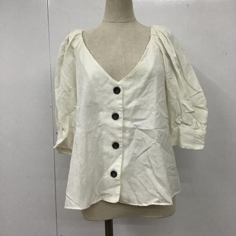 ザラ ZARA シャツ、ブラウス 半袖 M 無地 オフホワイト / オフホワイト / レディース USED 古着 中古 10105892