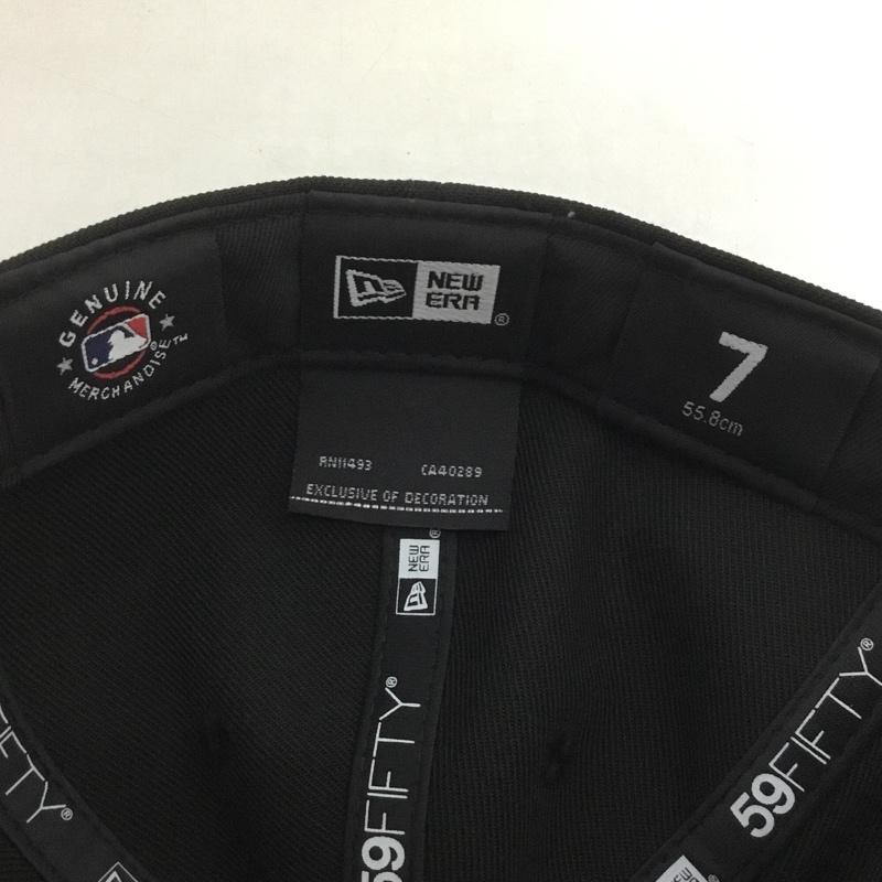ニューエラ NEW ERA 帽子 キャップ NY 59FIFTY MLB 55.8cm ロゴ、文字 黒 / ブラック / メンズ USED 古着 中古 10124617