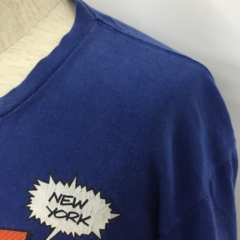 ステューシー STUSSY Tシャツ 半袖 半袖カットソー プリントTシャツ クルーネックカットソー L ロゴ、文字 青 / ブルー /  メンズ USED 古着 中古 10109393