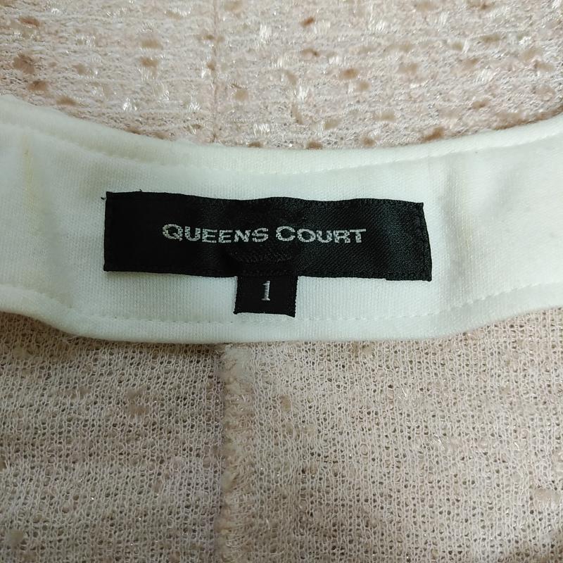 クイーンズコート QUEENS COURT ジャケット、上着 ジャケット、ブレザー 1 無地 桃 / ピンク / X 白 / ホワイト / レディース USED 古着 中古 10012376