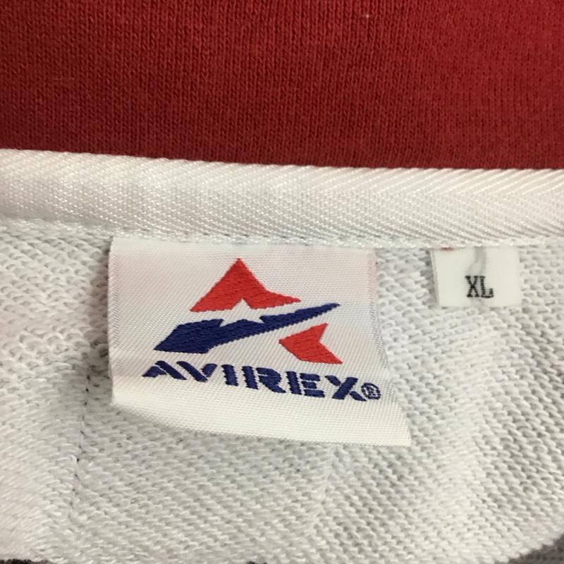 アヴィレックス AVIREX トレーナー 長袖 長袖トレーナー スウェット スタンドネック リブスウェットカットソー XL ロゴ、文字 灰 / グレー / メンズ USED 古着 中古 10108023