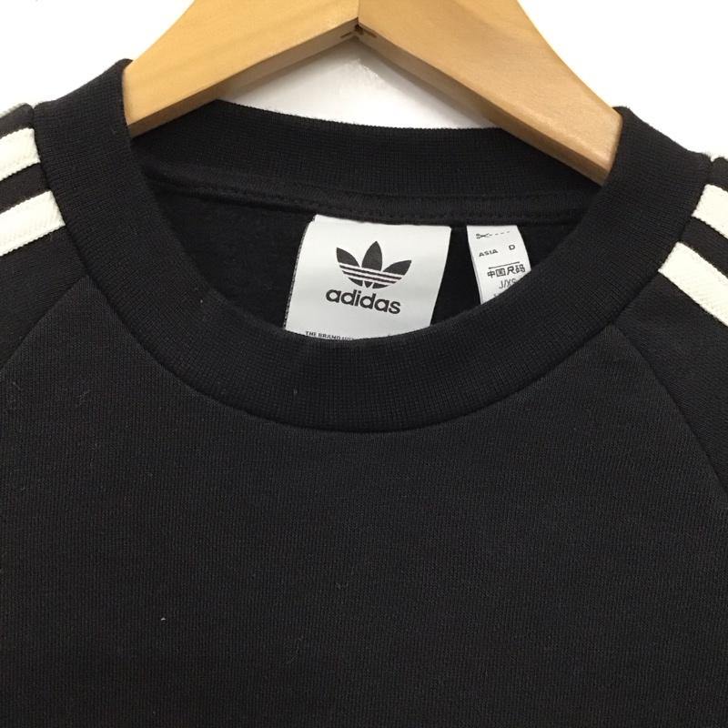 アディダス adidas トレーナー 長袖 gn3487 アディカラークラシックス3ストライプクルースウェット スポーツウェア XS ロゴ、文字 黒 / ブラック / メンズ USED 古着 中古 10124715