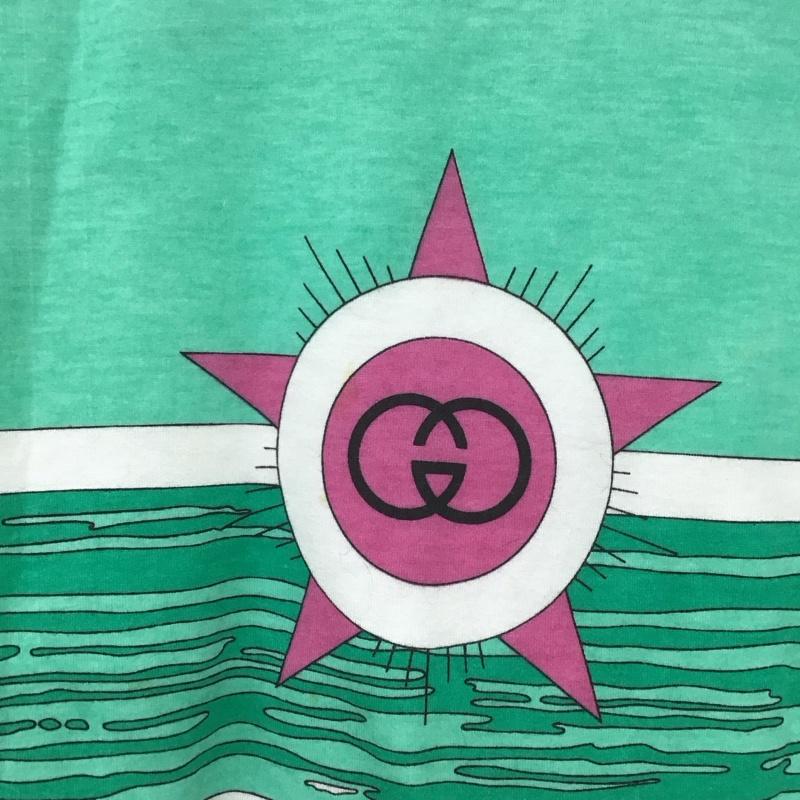 グッチ GUCCI Tシャツ 半袖 クルーネック S ロゴ、文字 白 / ホワイト / X 緑 / グリーン / レディース USED 古着 中古 10139153