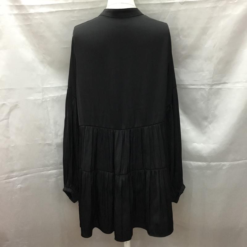 センスオブプレイスバイアーバンリサーチ SENSE OF PLACE by URBAN RESEARCH シャツ、ブラウス 長袖 AA16-23B021 ティアードチュニックブラウス 無地 黒 / ブラック / レディース USED 古着 中古 10107429