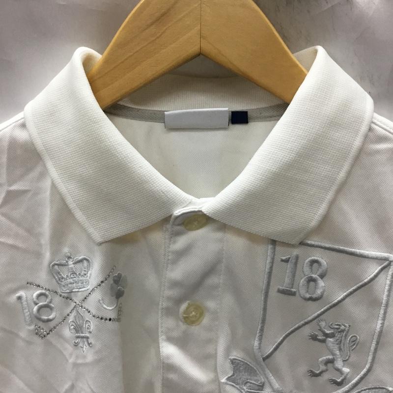 フィラ FILA ポロシャツ 半袖 GOLF ゴルフウェア L 刺繍 白 / ホワイト / メンズ USED 古着 中古 10117805