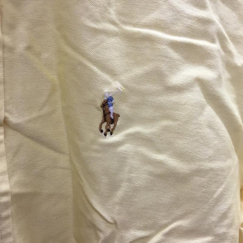 ラルフローレン RALPHLAUREN シャツ、ブラウス 長袖 ボタンダウンシャツ 4 無地 黄 / イエロー / レディース USED 古着 中古 10110630