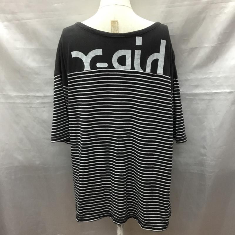 エックスガール X-girl Tシャツ 半袖 半袖カットソー プリントTシャツ クルーネックカットソー 1 ボーダー柄 白 / ホワイト / X 黒 / ブラック / レディース USED 古着 中古 10118065