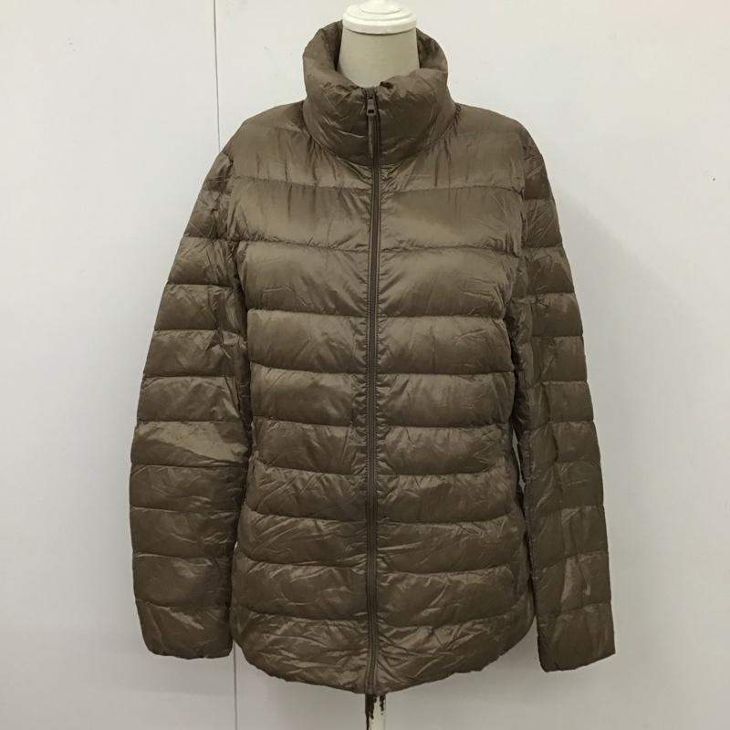 ユニクロ UNIQLO ジャケット、上着 ジャケット、ブレザー 211-173350 ウルトラライトダウン ダウンジャケット ジップアップジャケット XL 無地 茶 / ブラウン / レディース USED 古着 中古 10118003