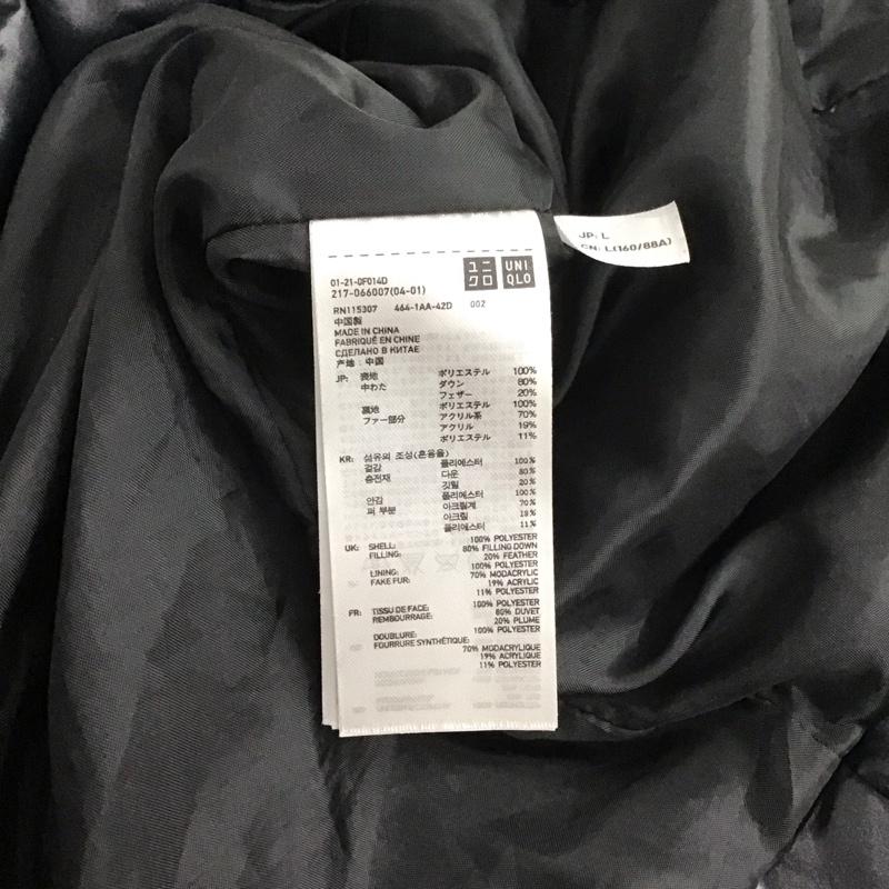 ユニクロ UNIQLO コート ダウンコート L 無地 黒 / ブラック / レディース USED 古着 中古 10140427