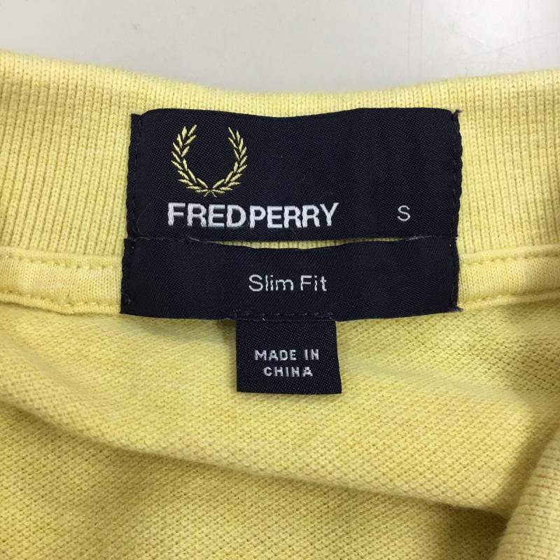 フレッドペリー FRED PERRY ポロシャツ 半袖 半袖ポロシャツ カラーシャツ 半袖カットソー S ロゴ、文字 黄 / イエロー / メンズ USED 古着 中古 10109282