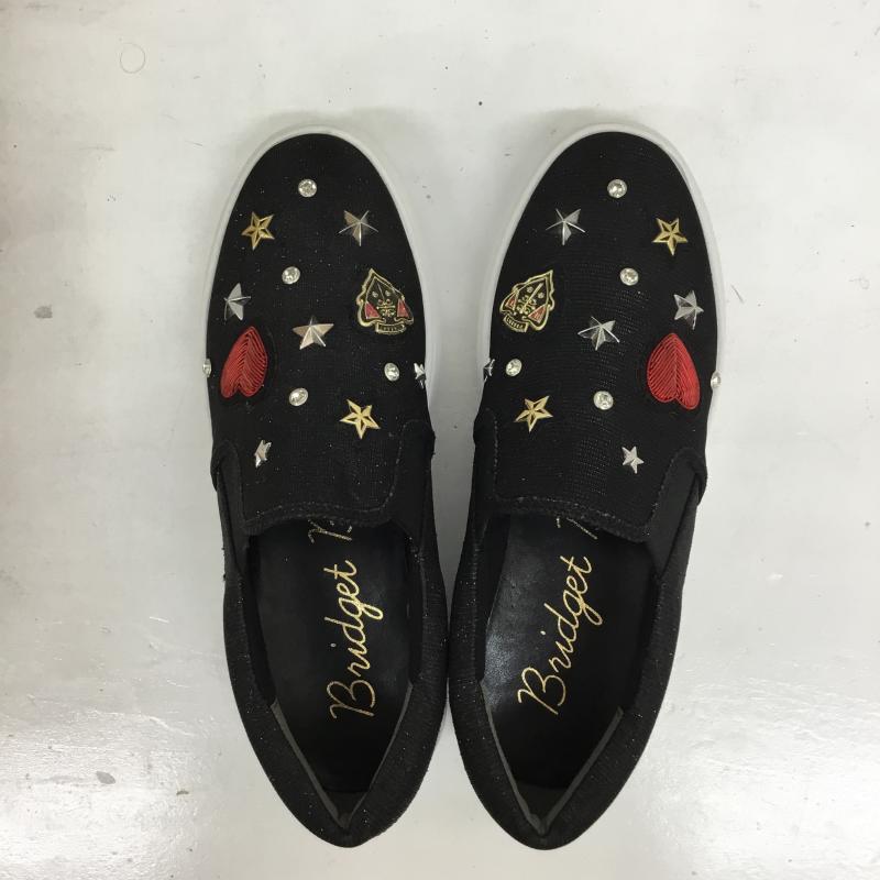 ブリジットバーキン Bridget Birkin スリッポン スリッポン 55020R ワッペンスリッポンスニーカー S 黒 / ブラック / X 白 / ホワイト / X 赤 / レッド / X 金 / ゴールド / X 銀 / シルバー / レディース USED 古着 中古 10130251