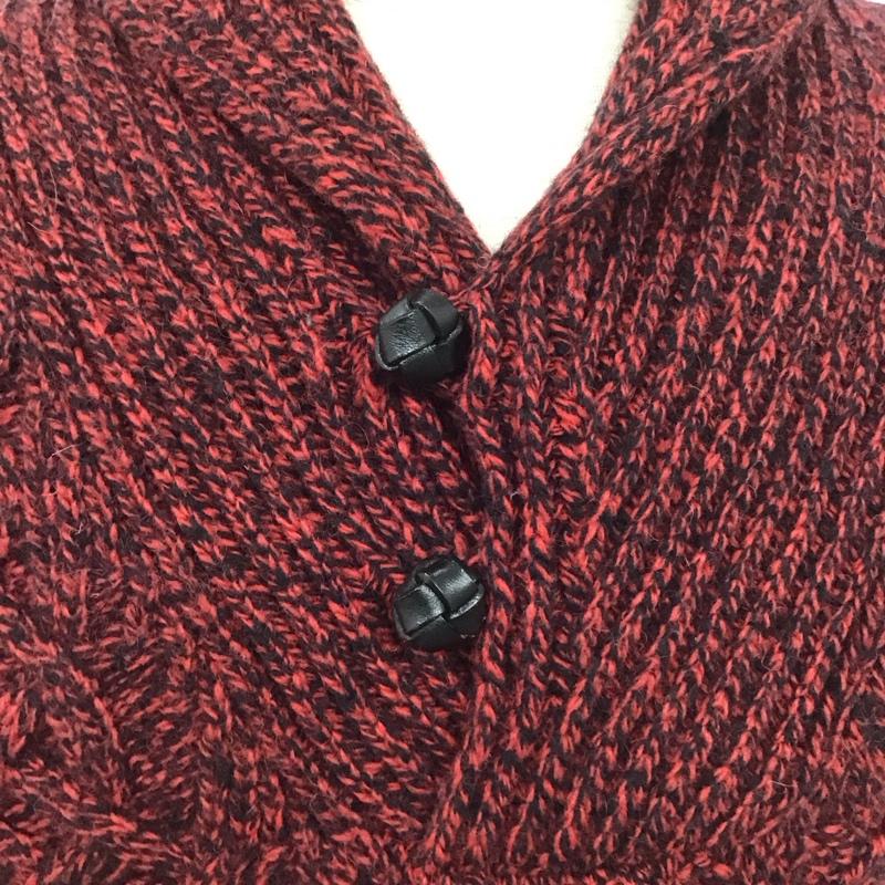 エルエルビーン L.L.Bean ニット、セーター 長袖 272203 ショールカラー M 黒 / ブラック / X 赤 / レッド / メンズ USED 古着 中古 10111229