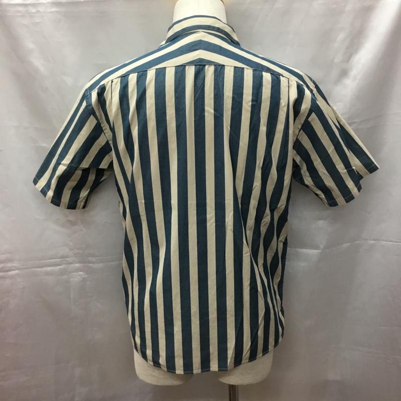 グリーンレーベルリラクシング green label relaxing シャツ、ブラウス 半袖 半袖シャツ カラーシャツ 半袖カットソー ストライプシャツ S ストライプ 青 / ブルー / X ベージュ / ベージュ /  メンズ USED 古着 中古 10108525