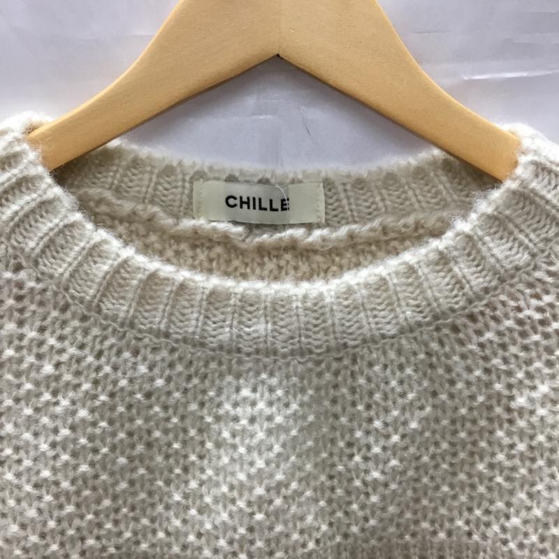 チル CHILLE ニット、セーター 長袖 FREE 無地 アイボリー / アイボリー /  レディース USED 古着 中古 10110748