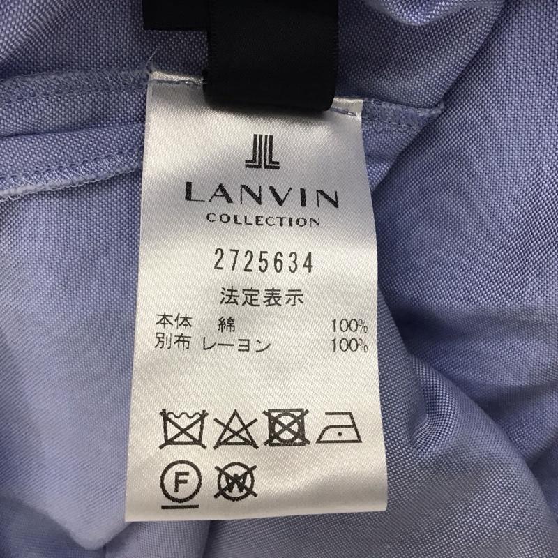 ランバン LANVIN カットソー 長袖 38 無地 黒 / ブラック / X 水色 / ライトブルー / レディース USED 古着 中古 10133308
