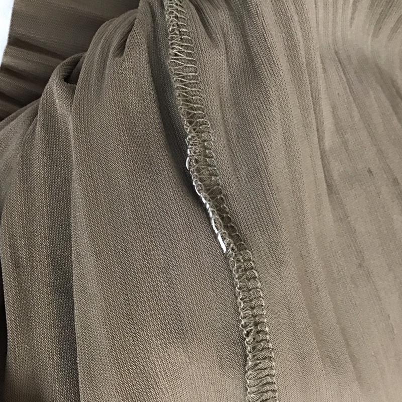 ザラ ZARA カットソー 半袖 プリーツ リブ S 無地 茶 / ブラウン /  レディース USED 古着 中古 10113488