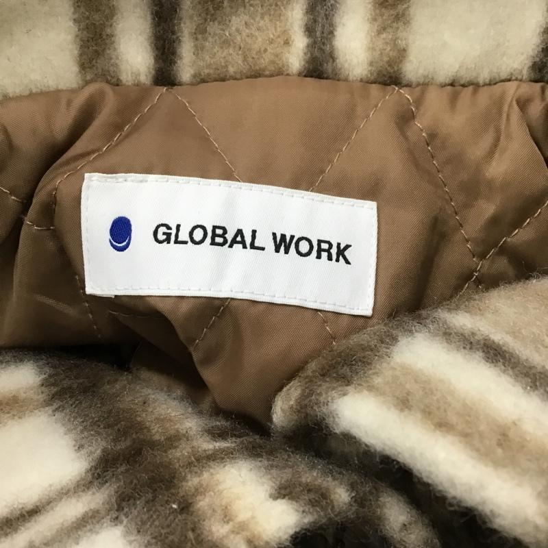 グローバルワーク GLOBAL WORK ジャケット、上着 ジャケット、ブレザー gw719507ts シャギーCPOジャケット チェックカラージャケット アウター FREE チェック 白 / ホワイト / X 茶 / ブラウン / レディース USED 古着 中古 10105632