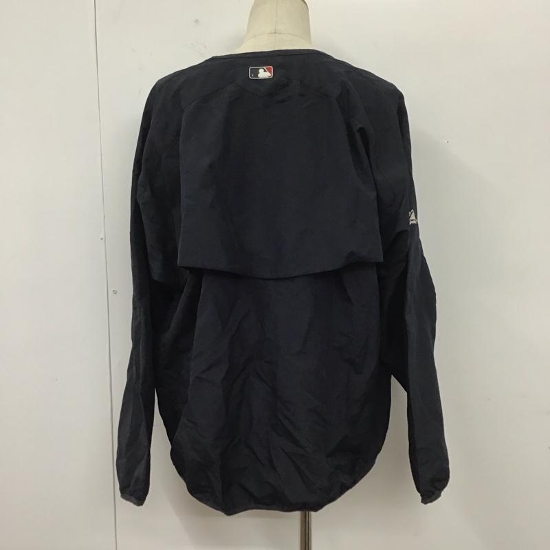 マジェスティック MAJESTIC カットソー 長袖 長袖カットソー Vネックカットソー 長袖Tシャツ ロングスリーブカットソー スポーツウェア M ロゴ、文字 紺 / ネイビー / メンズ USED 古着 中古 10111115