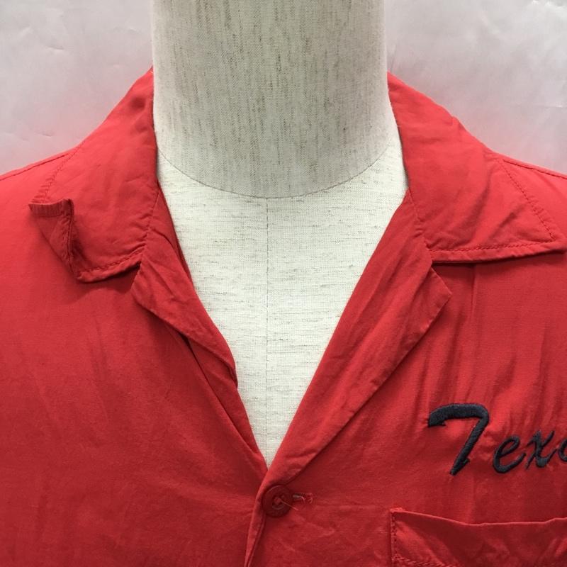 古着 USED シャツ、ブラウス 半袖 半袖シャツ カラーシャツ 半袖カットソー アロハシャツ ボーリングシャツ L ロゴ、文字 赤 / レッド /  メンズ USED 古着 中古 10108722