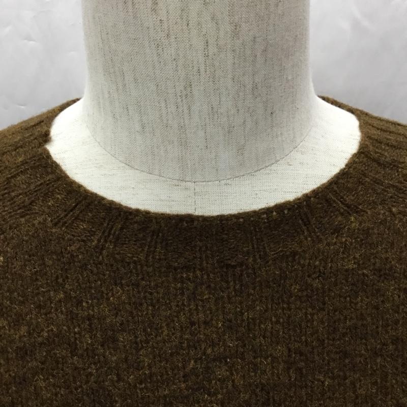 ジェネラルサプライ GENERALSUPPLY ニット、セーター 長袖 長袖ニットカットソー ニット セーター クルーネックニット L 無地 茶 / ブラウン / メンズ USED 古着 中古 10108713