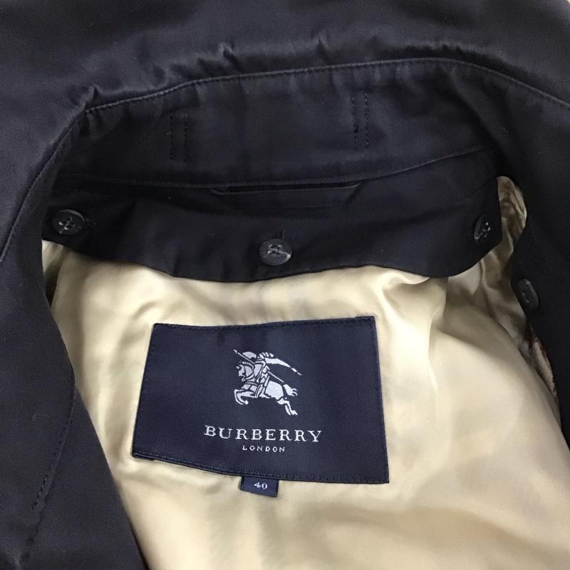 バーバリーロンドン Burberry London コート トレンチコート FR072-615-09 ライナー付き ノバチェック 40 無地 黒 / ブラック / レディース USED 古着 中古 10113020