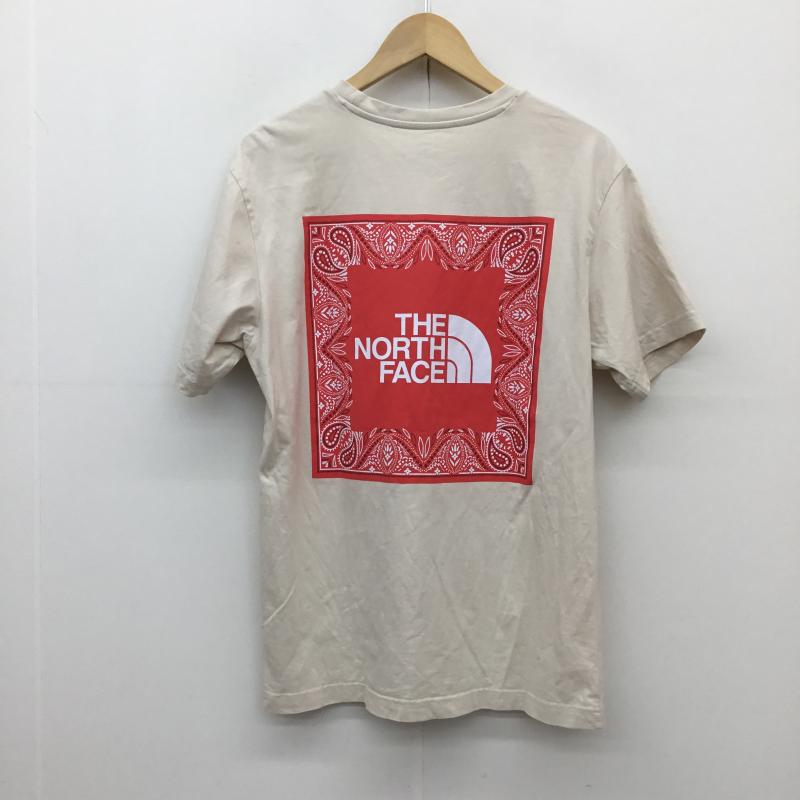 ザノースフェイス THE NORTH FACE Tシャツ 半袖 NT7UN48C THE NORTH FACE NSE BANDANA バンダナ ショートスリーブ M ロゴ、文字 X ペイズリー ベージュ / ベージュ / X 赤 / レッド / X 白 / ホワイト / レディース USED 古着 中古 10130849