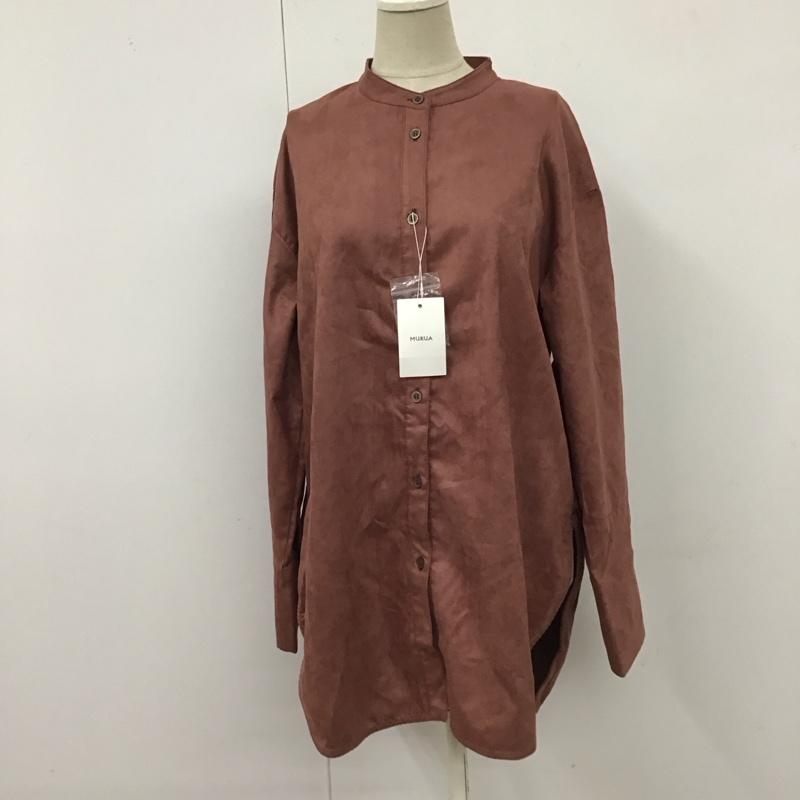 ムルーア MURUA シャツ、ブラウス 長袖 012150400101 ノーカラーチンツシャツ FREE 無地 茶 / ブラウン / レディース USED 古着 中古 10120275