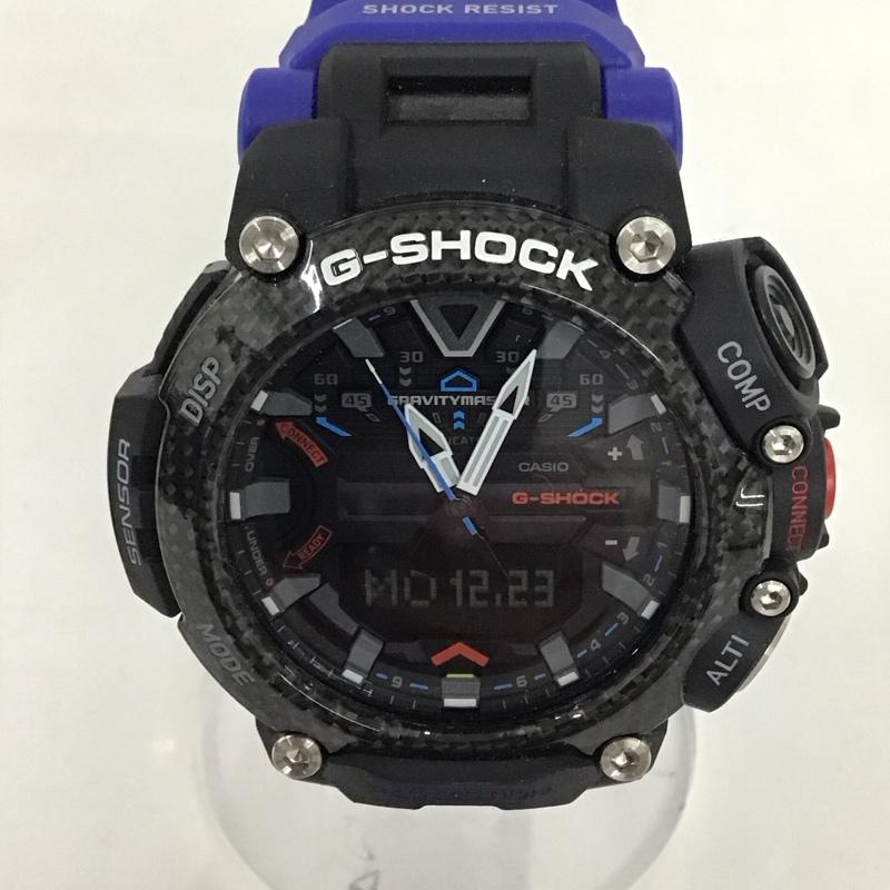カシオ CASIO 腕時計 アナログ(クォーツ式) GR-B200 グラビティマスター 箱有 ロゴ、文字 黒 / ブラック / X 青 / ブルー / メンズ USED 古着 中古 10123373