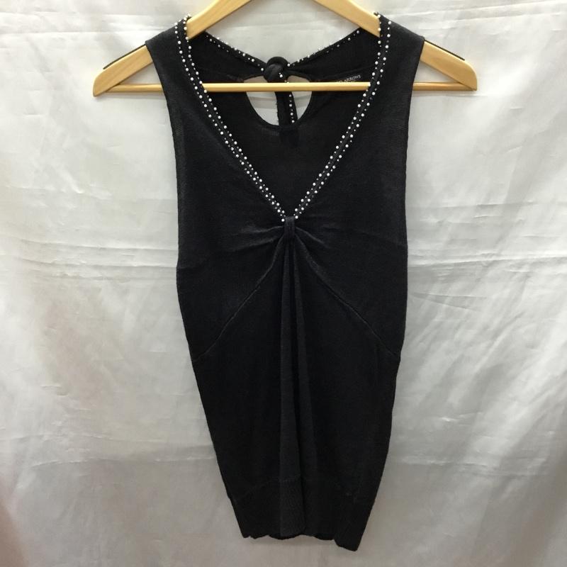 ユナイテッドアローズ UNITED ARROWS トップス トップス ノースリーブ 1518-699-1439 リネン 麻 ラメ 無地 黒 / ブラック / レディース USED 古着 中古 10118176