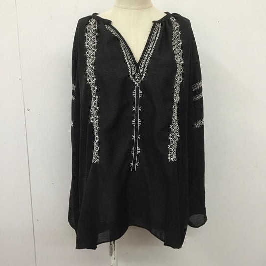 ジーナシス JEANASIS カットソー 長袖 FREE 刺繍 黒 / ブラック /  レディース USED 古着 中古 10106690