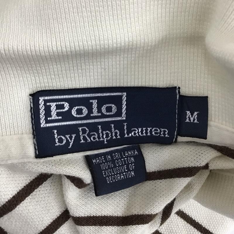 ポロバイラルフローレン Polo by RALPH LAUREN ポロシャツ 半袖 半袖ポロシャツ カラーシャツ 半袖カットソー M ボーダー柄 ベージュ / ベージュ / X 茶 / ブラウン /  メンズ USED 古着 中古 10114189