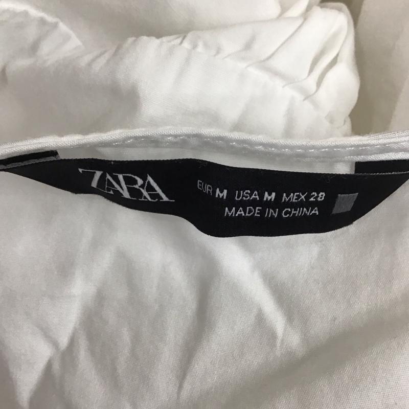 ザラ ZARA シャツ、ブラウス 七分袖 8351 237 250 ノーカラー M 無地 白 / ホワイト / レディース USED 古着 中古 10114236