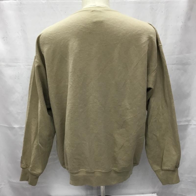 チャンピオン Champion トレーナー 長袖 長袖スウェット 長袖トレーナー リブカットソー 長袖カットソー 刺繍トレーナー L ロゴ、文字 ベージュ / ベージュ / メンズ USED 古着 中古 10106410