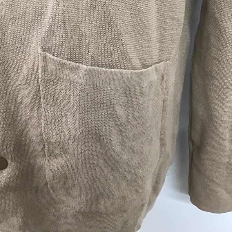 ユナイテッドアローズグリーンレーベルリラクシング UNITED ARROWS green label relaxing カーディガン 長袖 長袖カーディガン 長袖カットソー カラージャケット 前開カーディガン M 無地 ベージュ / ベージュ / メンズ USED 古着 中古 10124491
