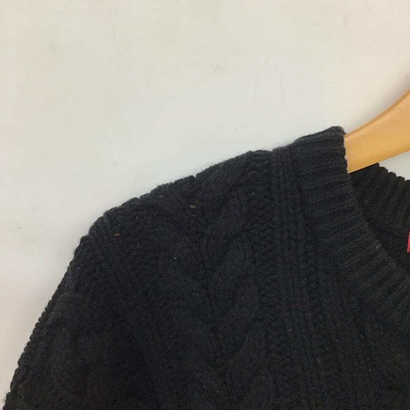 シュプリーム Supreme ニット、セーター 長袖 23aw Applique Cable Knit Sweater ケーブル ニット L 無地 黒 / ブラック / メンズ USED 古着 中古 10137020