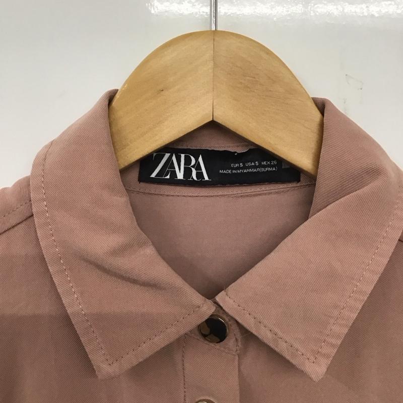 ザラ ZARA ジャケット、上着 ジャケット、ブレザー 7102 224 646 シャツジャケット ロング丈 S 無地 桃 / ピンク / レディース USED 古着 中古 10139236