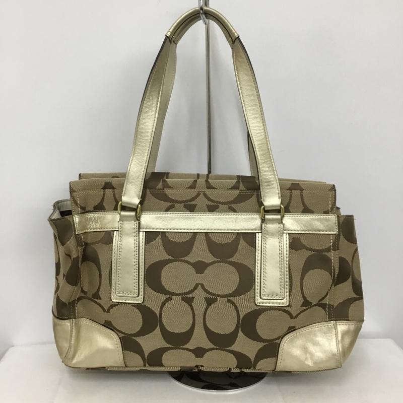 コーチ COACH ハンドバッグ ハンドバッグ F11637 ロゴ、文字 ベージュ / ベージュ / レディース USED 古着 中古 10133829