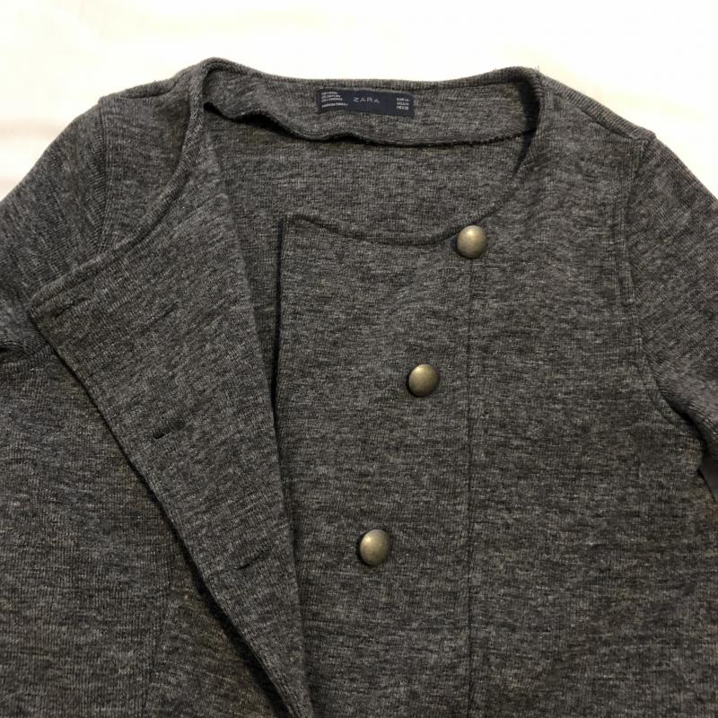 ザラ ZARA ジャケット、上着 ジャケット、ブレザー ニットジャケット M 無地 灰 / グレー / レディース USED 古着 中古 10012945