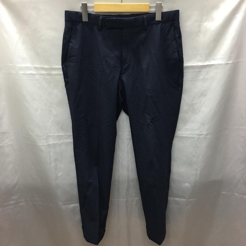 ビューティアンドユースユナイテッドアローズ BEAUTY&YOUTH UNITED ARROWS パンツ スラックス 1214-114-6332 ボトムス チェックパンツ スラックス センタータックパンツ L ストライプ 紺 / ネイビー / メンズ USED 古着 中古 10109419