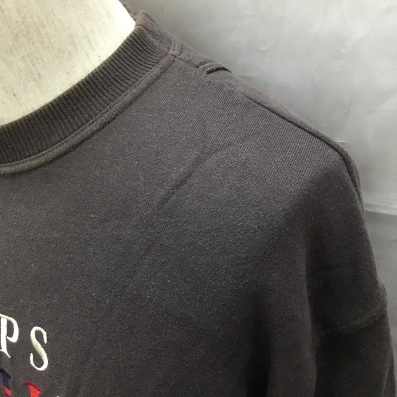 チャップスラルフローレン CHAPSRALPHLAUREN トレーナー 長袖 長袖トレーナー スウェット クルーネック リブスウェットカットソー L ロゴ、文字 灰 / グレー / メンズ USED 古着 中古 10109367