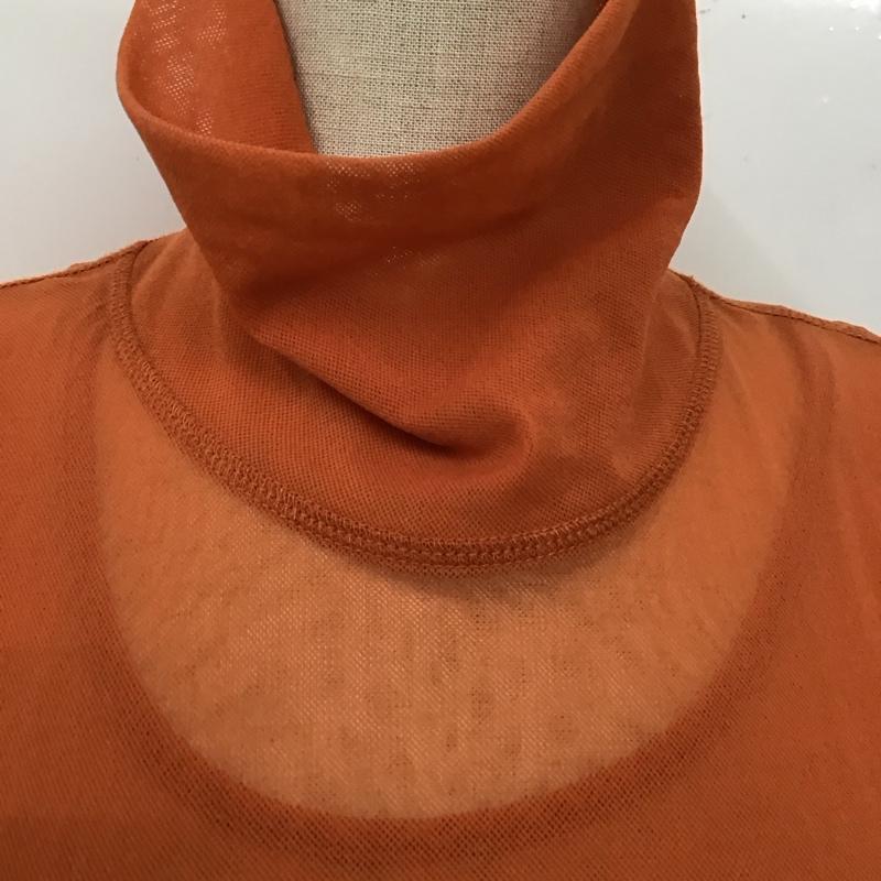 ディーゼル DIESEL カットソー 長袖 シアー ハイネック タートルネック S ワンポイント 橙 / オレンジ / レディース USED 古着 中古 10118819