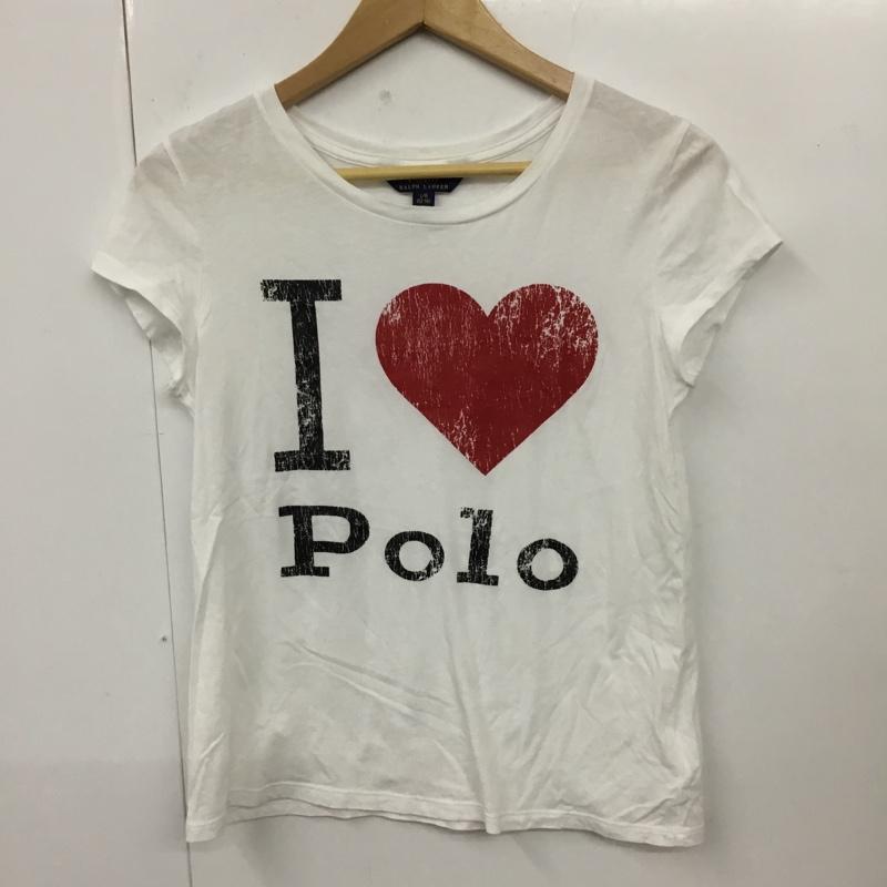 ポロラルフローレン POLO RALPH LAUREN Tシャツ 半袖 半袖カットソー プリントTシャツ クルーネックカットソー L プリント 白 / ホワイト / レディース USED 古着 中古 10110311