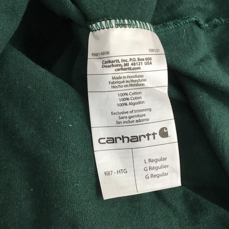 カーハート Carhartt Tシャツ 半袖 半袖カットソー プリントTシャツ クルーネックカットソー L ロゴ、文字 緑 / グリーン / メンズ USED 古着 中古 10143256