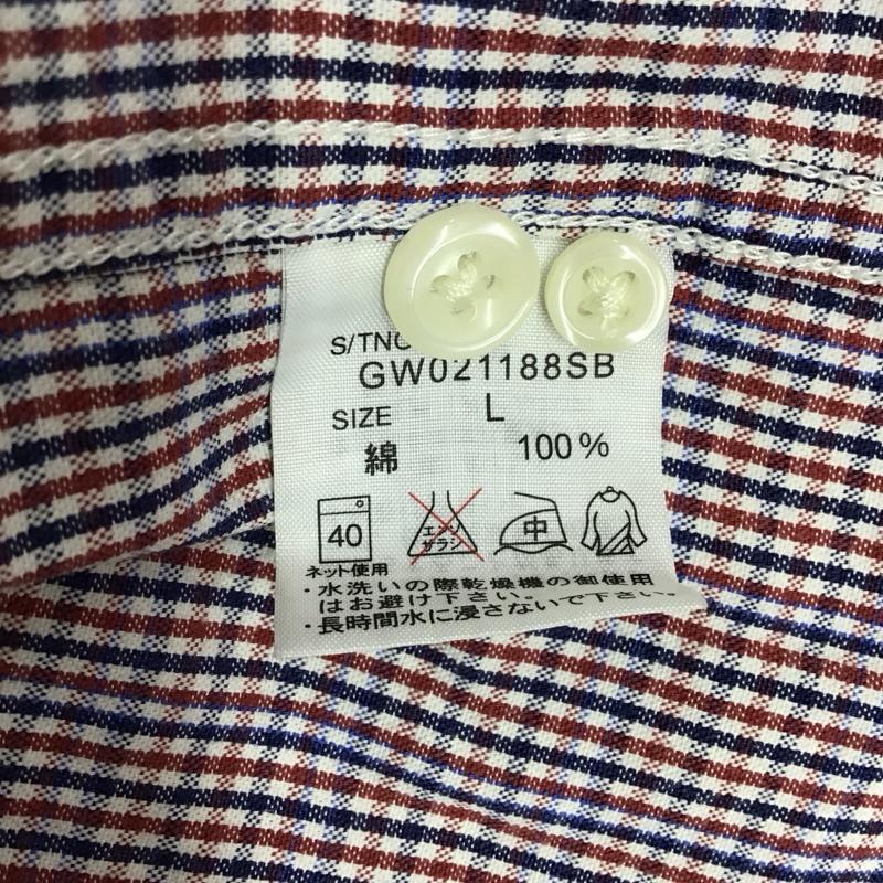 グローバルワーク GLOBAL WORK シャツ、ブラウス 長袖 GW021188SB ボタンダウン L チェック 白 / ホワイト / X 赤 / レッド / X 紺 / ネイビー / メンズ USED 古着 中古 10116838