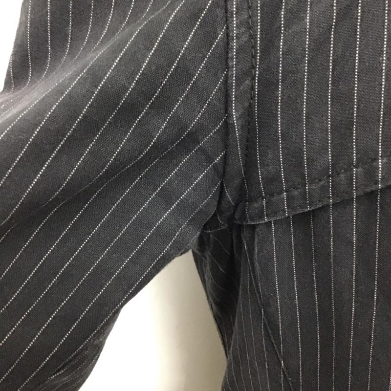ニックアシュレイ NICKASHLEY コート トレンチコート 8NE30-617-09 L ストライプ 黒 / ブラック / X 白 / ホワイト / メンズ USED 古着 中古 10111569
