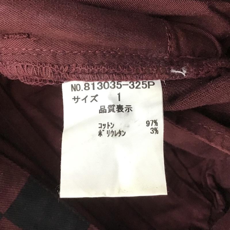 ノーアイディ NO ID. パンツ デニム、ジーンズ デニムジーンズ チェッカージーンズ スリムパンツ 1 チェック 黒 / ブラック / X えんじ / ワインレッド / メンズ USED 古着 中古 10105590