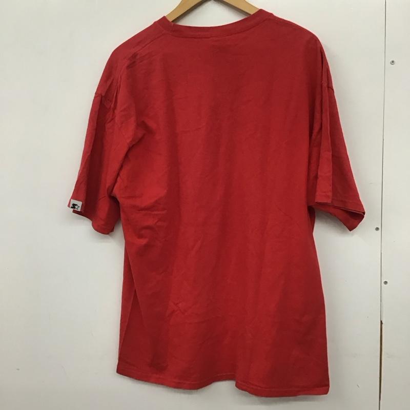 スターター STARTER Tシャツ 半袖 半袖カットソー プリントTシャツ クルーネックカットソー L ロゴ、文字 赤 / レッド / メンズ USED 古着 中古 10136655