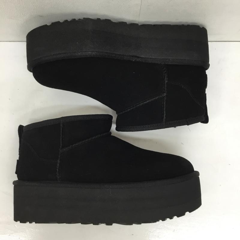 アグ UGG ブーツ ショートブーツ 1135092 Classic Ultra Mini Platform クラシック ウルトラ ミニ プラットフォーム 24.0cm 無地 黒 / ブラック / レディース USED 古着 中古 10138275